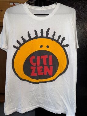 RARE White Graphic 'CITIZEN' Band Tee with All That Artwork